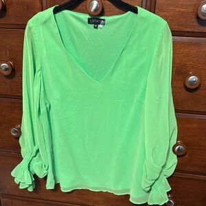1. State Neon Green Flutter Sleeve Blouse